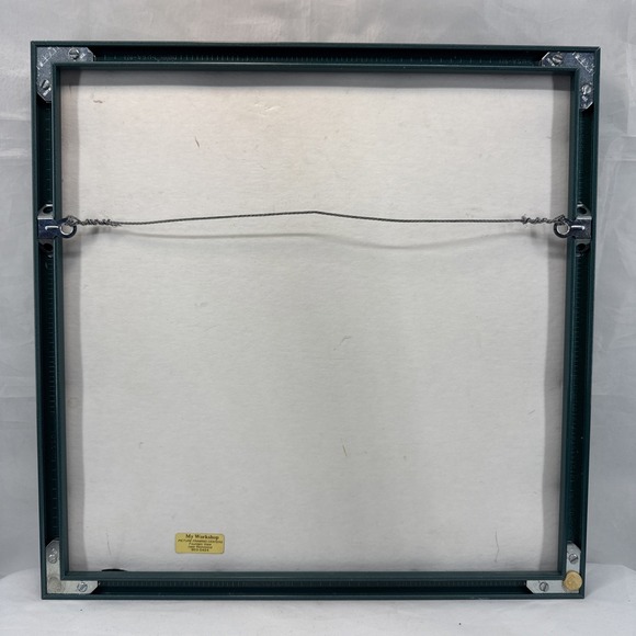 Vtg. Professionally Framed Sunset Counted Cross Stitch Barnyard Animals Wreath - Picture 3 of 6